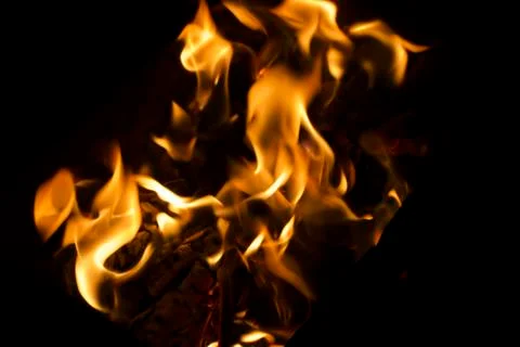 Fire at night. Stock Photos