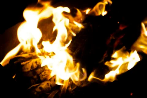 Fire at night. Stock Photos