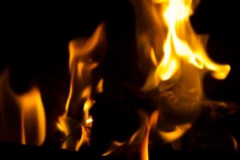 Fire at night. Stock Photos