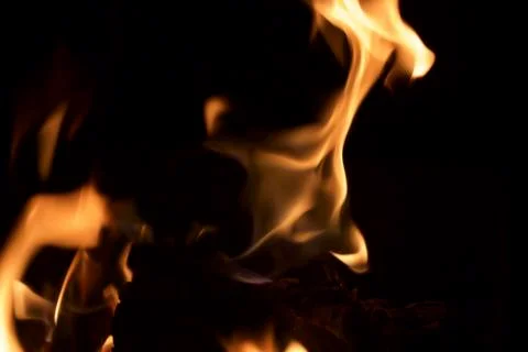 Fire at night. Stock Photos