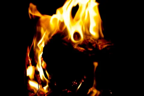 Fire at night. Stock Photos