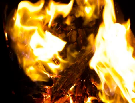 Fire at night. Stock Photos