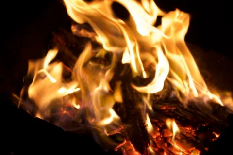 Fire at night. Stock Photos
