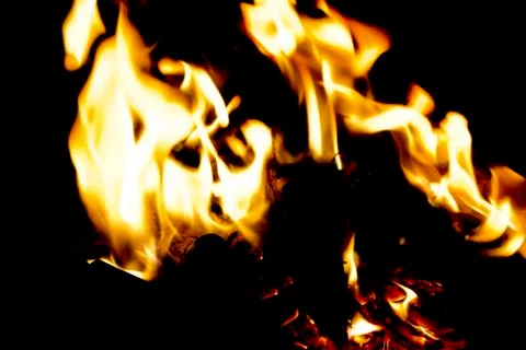 Fire at night. Stock Photos