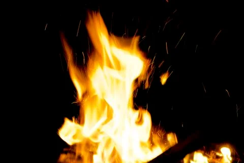 Fire at night. Stock Photos