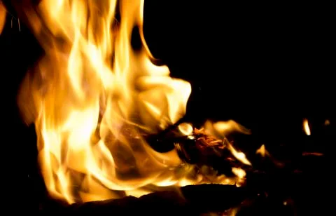Fire at night. Stock Photos
