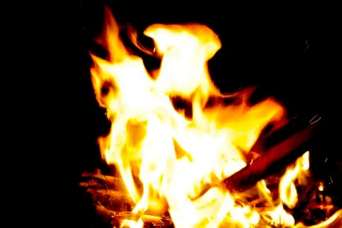 Fire at night. Stock Photos