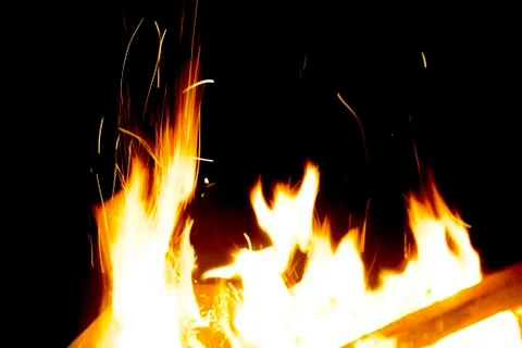 Fire at night. Stock Photos