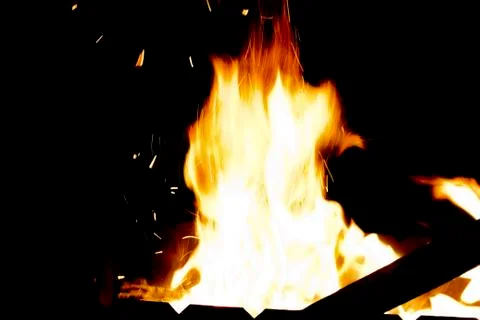 Fire at night. Stock Photos