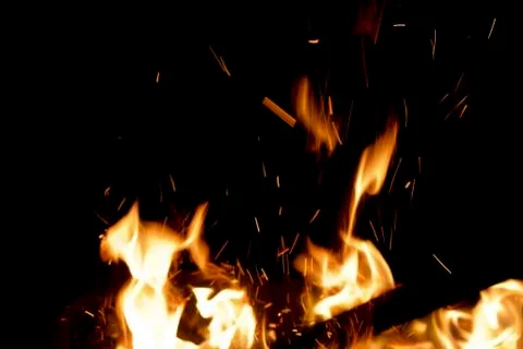 Fire at night. Stock Photos