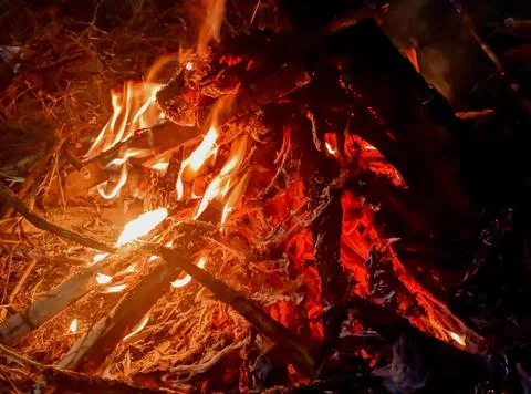 Fire, night Stock Photos