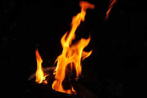 Fire at night  Stock Photos