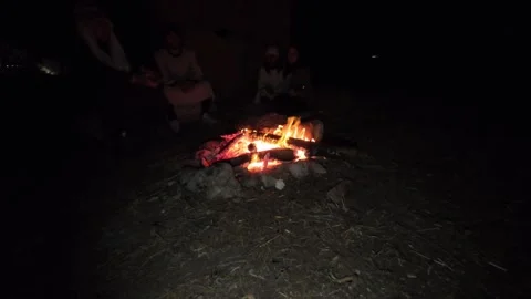 Fire in the night slow motion Stock-Footage 297195318
