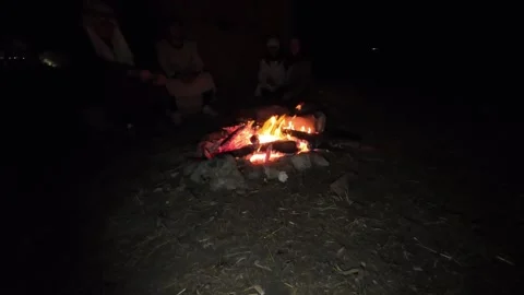 Fire in the night slow motion Stock-Footage 297195320