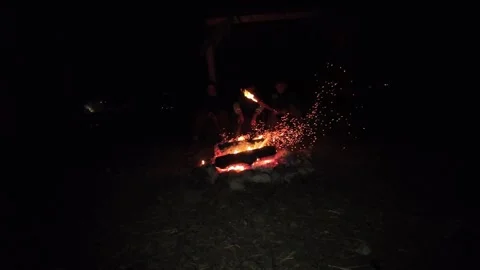 Fire in the night slow motion 스톡 동영상 297195856
