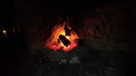 Fire in the night slow motion 스톡 동영상 297219218