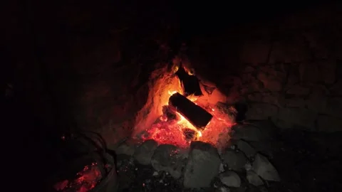 Fire in the night slow motion 스톡 동영상 297219912