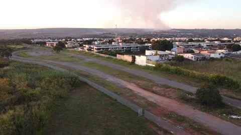 Fire North Side of Brasilia Stock Footage 131861561