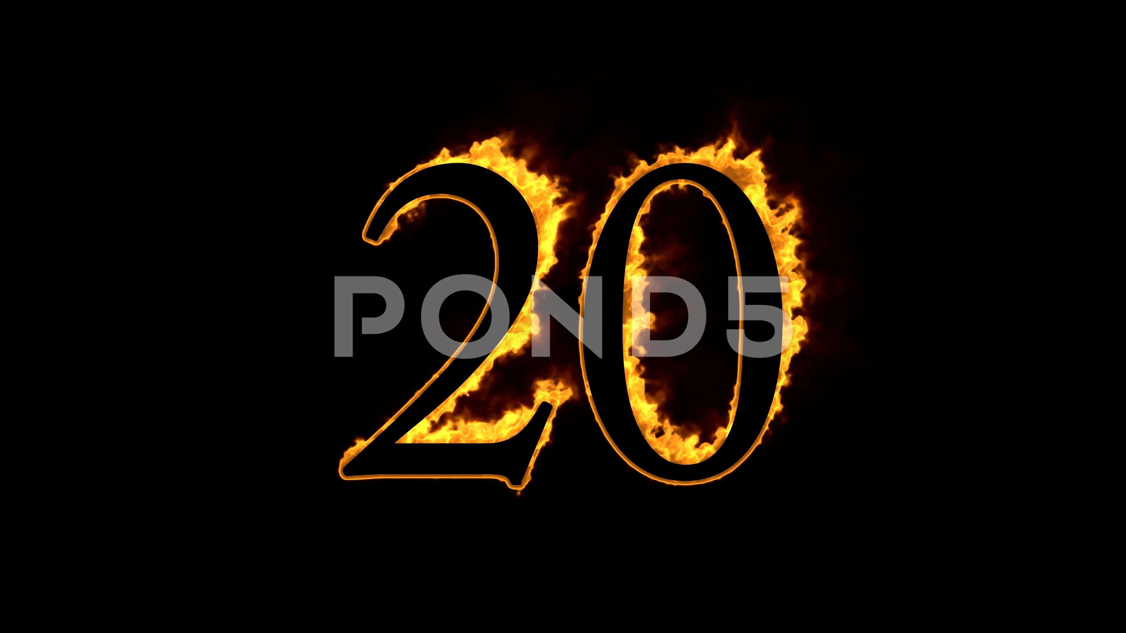 Burning number 20. Transparency, Stock Video