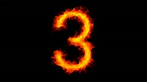 Fire number 3 HD Video stock 875174