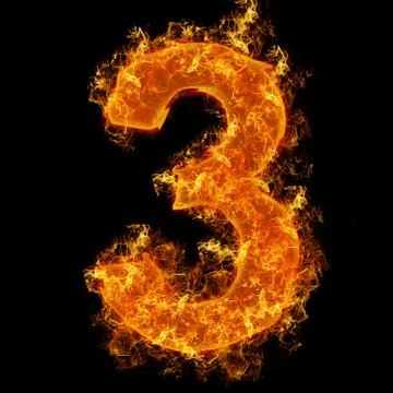 Fire number 3 Stock Illustration
