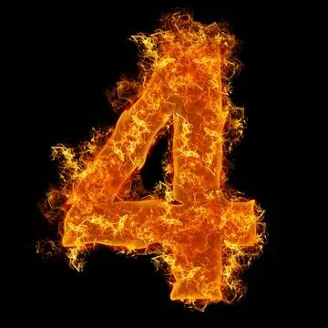 Fire number 4 Fire number 4 on a black background Copyright: xZoonar.com/R... Stock Photos