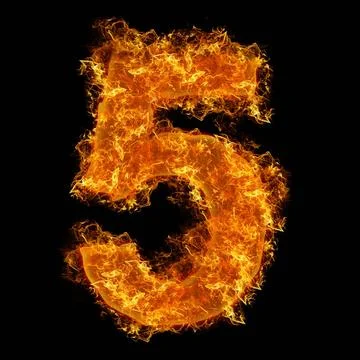Fire number 5 Fire number 5 on a black background Copyright: xZoonar.com/R... Stock Photos