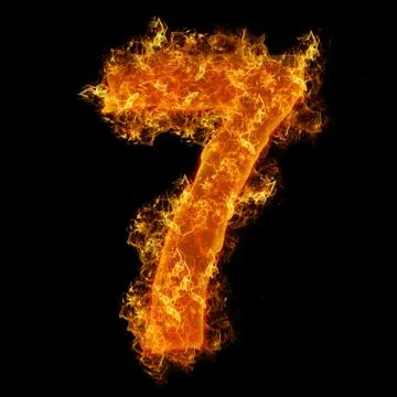 Fire number 7 Stock Illustration