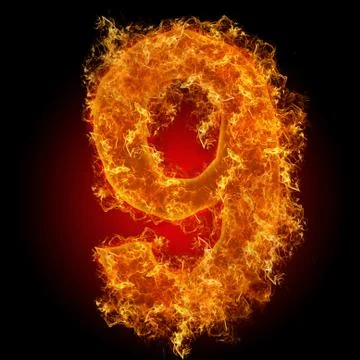 Fire number 9 Stock Illustration