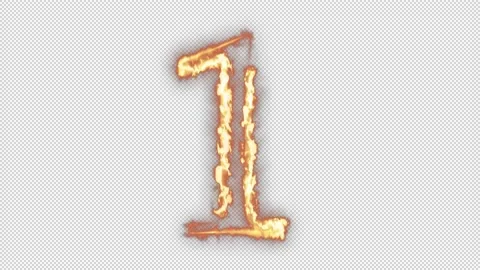 Fire number one on alpha channel background. Stock Footage 144023272