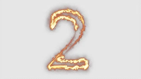 Fire number two on alpha channel background. Stock Footage 144023328