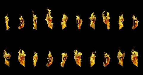 Fire numbers 0 to 9 Vídeos de archivo 107268388