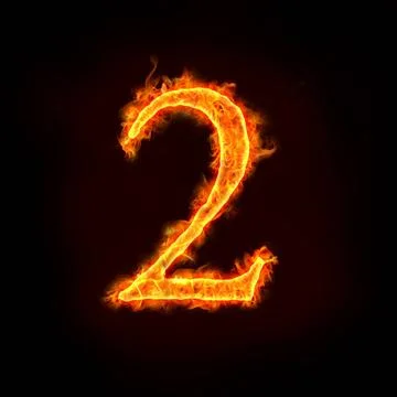 Fire numbers, 2 a series of fire numbers in flame, 2 or two Copyright: xZo... Foto stock