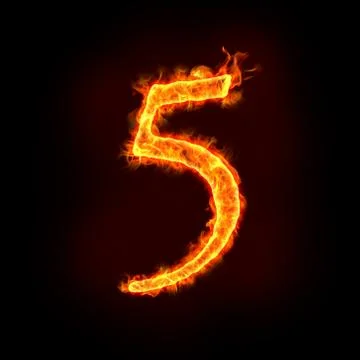 Fire numbers, 5 Stockillustratie