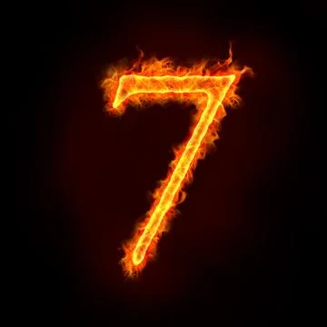 Fire numbers, 7 Illustrazione stock