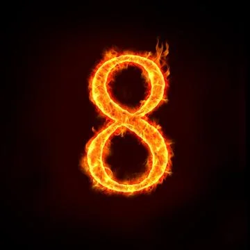 Fire numbers, 8 Illustrazione stock