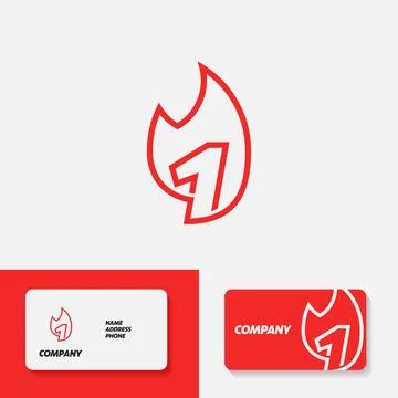 Fire Numeric Logo 1 Stock Illustration