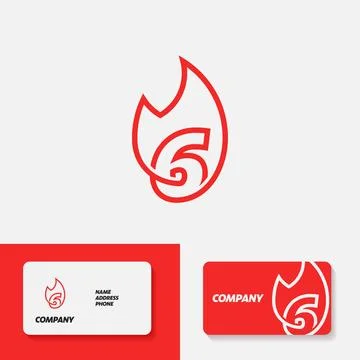 Fire Numeric Logo 6 Stock Illustration