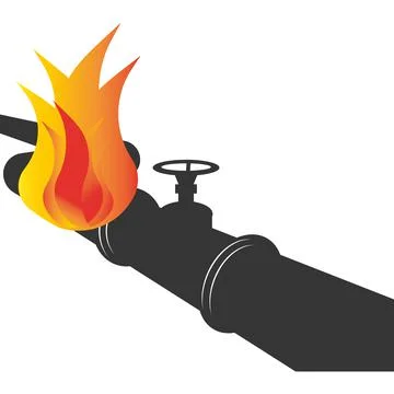 A fire in an oil pipe. Vector image. Stock Illustration