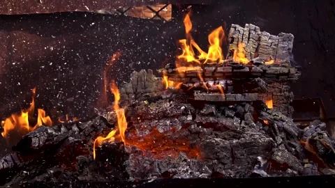 Fire in the open air Stock Footage 292765591