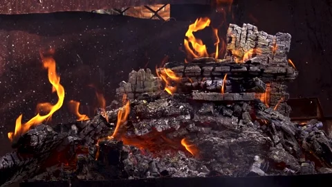 Fire in the open air Stock Footage 292765756