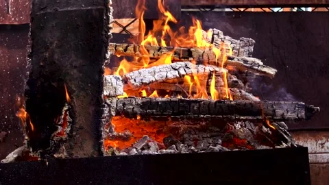 Fire in the open air Stock Footage 292765777