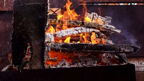 Fire in the open air Stock Footage 292765885