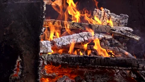 Fire in the open air Stock Footage 292766023