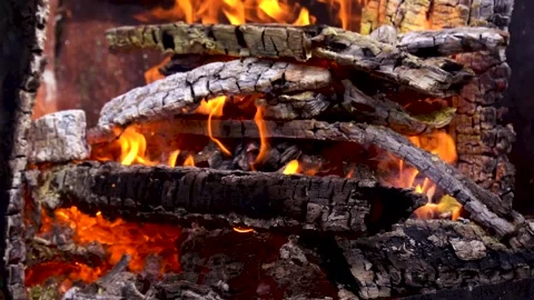 Fire in the open air Video stock 292766047