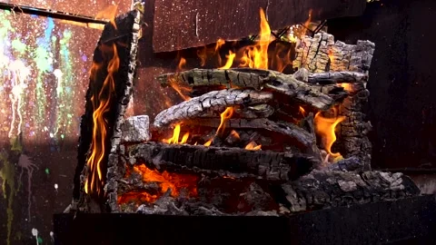 Fire in the open air Stockbeeldmateriaal 292766214