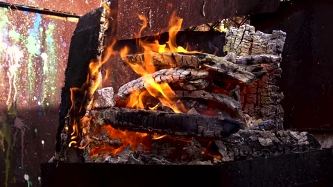 Fire in the open air Vídeo Stock 292766219