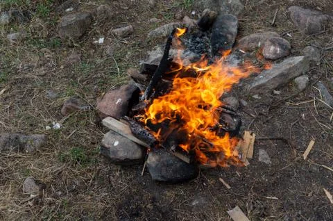 Fire in the open air Stock Photos