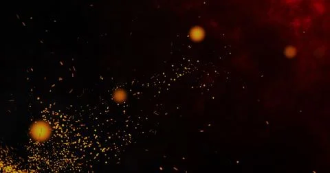 Fire or Dust on Black background. Sparks on black background Stock Illustration