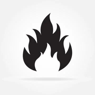 Fire or flame icon isolated on white background. Vector illustration. イラスト素材